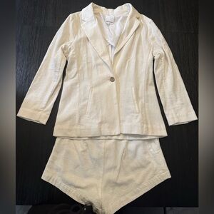 Skylar + Madison Cream Blazer and Shorts Set